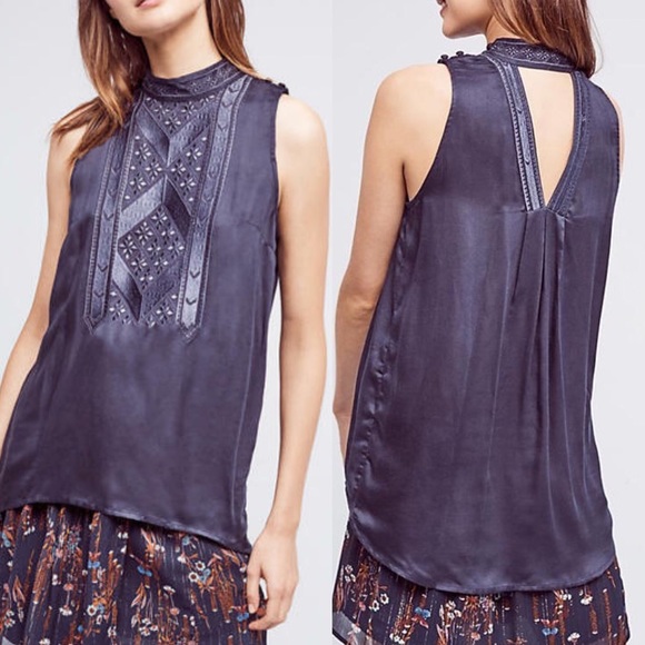 Anthropologie Tops - Anthro Les Siennes Ilaria Mockneck Keyhole Tank